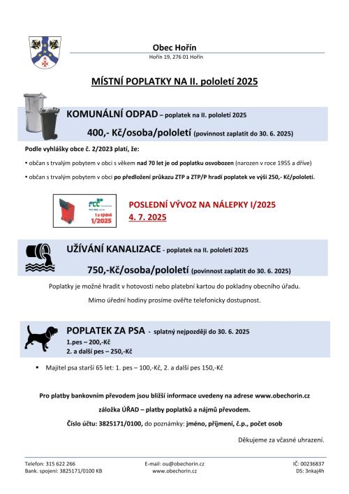 Místní poplatky 2025