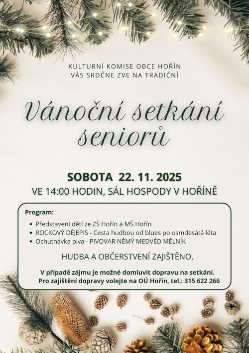 VÁNOČNÍ SETKÁNÍ SENIORŮ