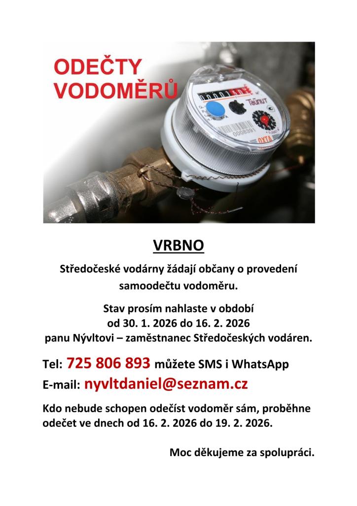 Samoodečty vodoměrů - VRBNO